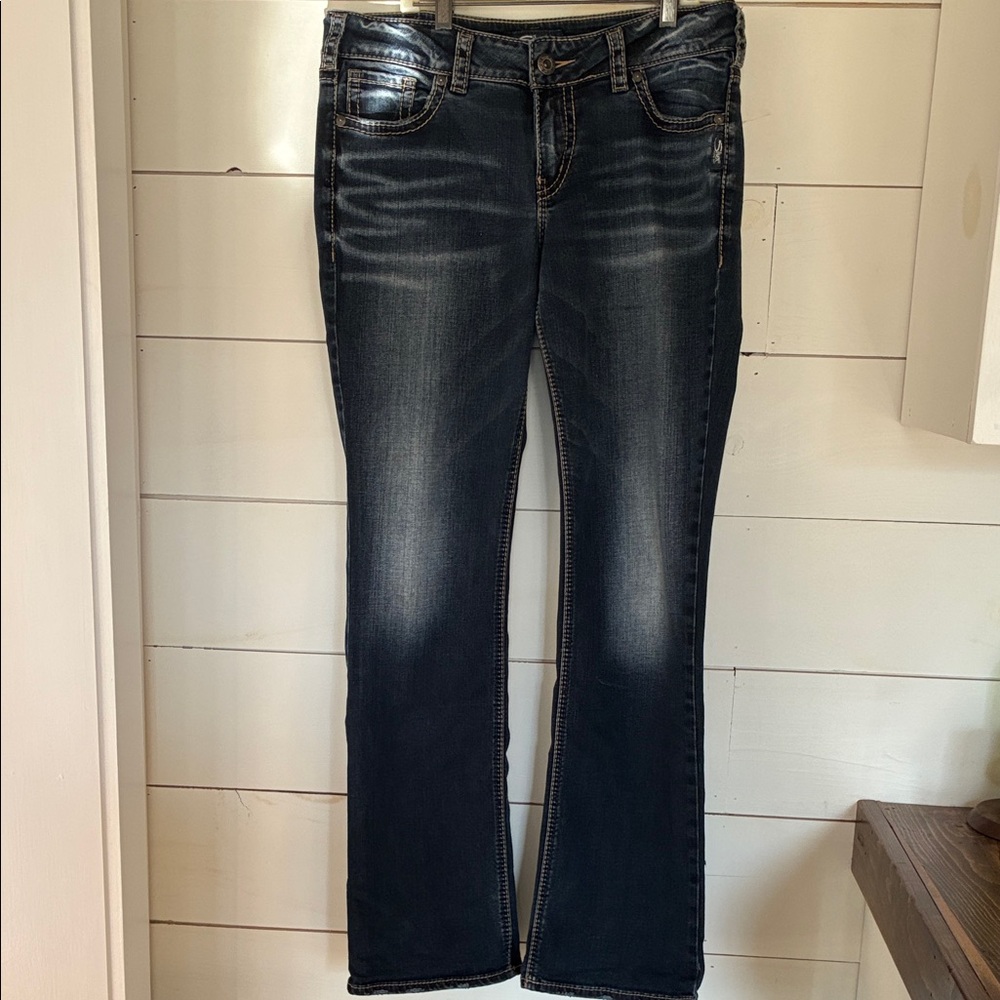 Silver Jeans Co Elyse Mid Slim Bootcut Jeans w/Top Stitching Size 30/33